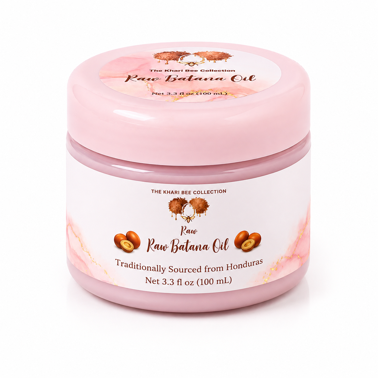 The Khari Bee Collection Raw Batana Oil 100 mL jar traditionally sourced from Honduras