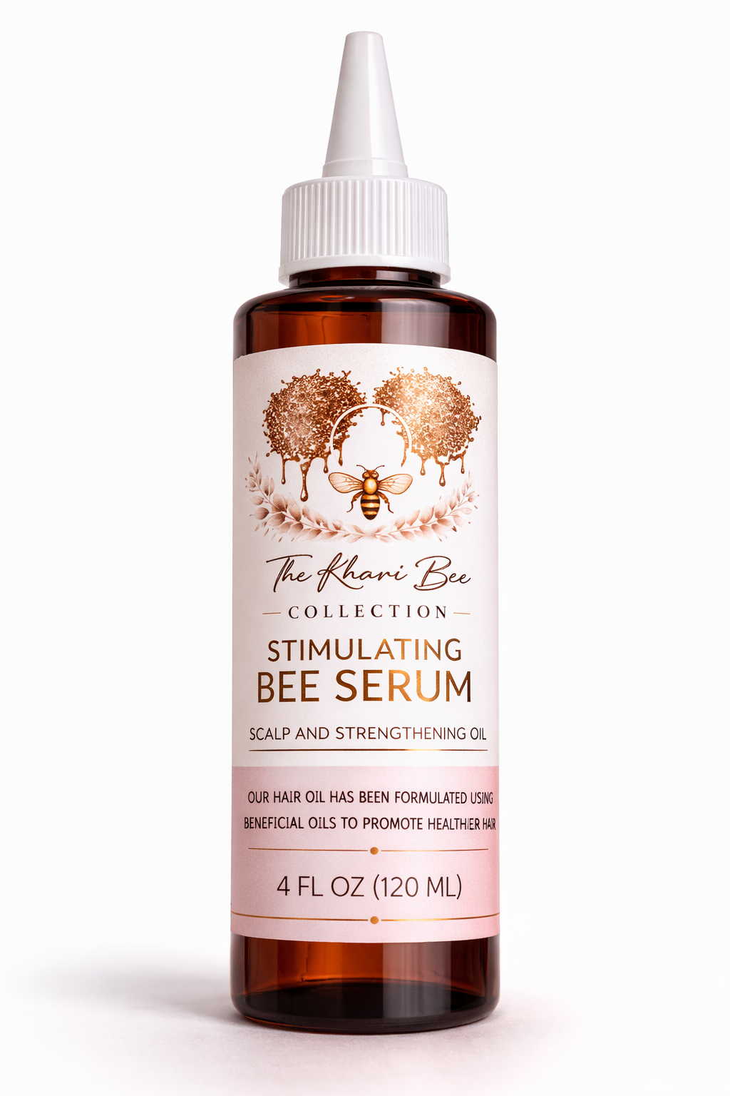 The Khari Bee Collection Stimulating Bee Serum 4 oz herbal scalp and hair oil 
